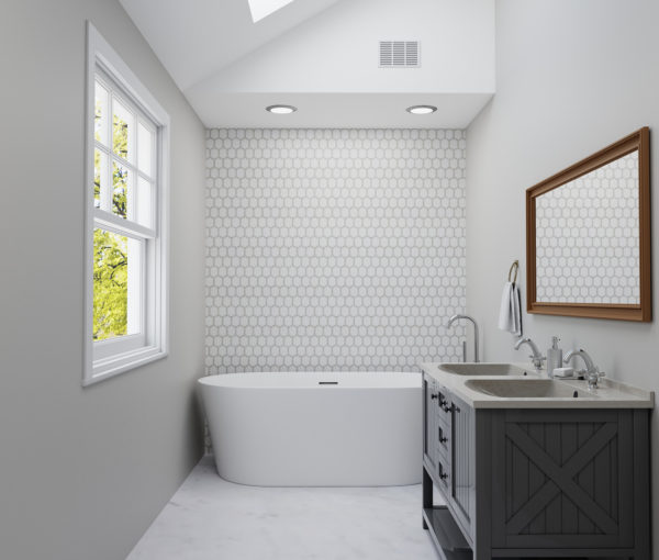 Jeweled Hex Pale Beige Tile