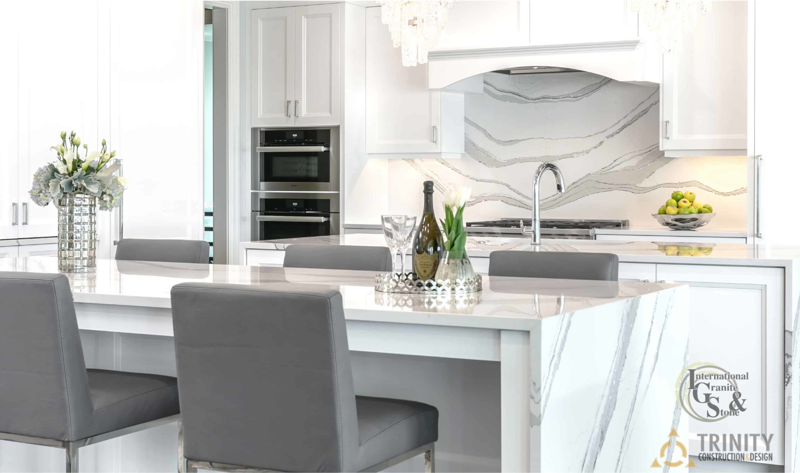 Magazine Worthy Cambria Brittanicca Sarasota Luxury Remodel 3 Cambria Brittanicca Countertops Installed With Full Height Backsplash