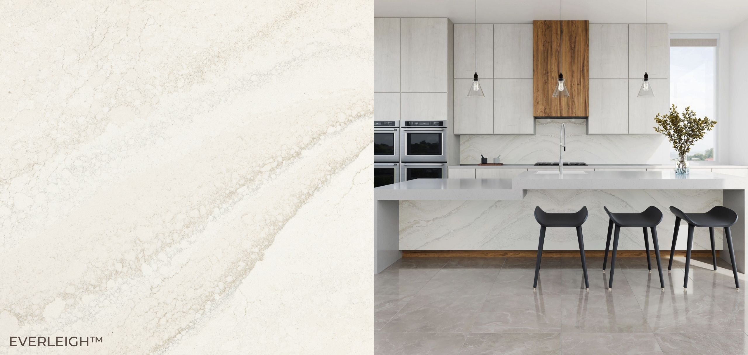 2022 New! Winter Release Cambria Quartz Countertops Colors 3 Everleigh Cambria Quartz Close up and Kitchen Countertops