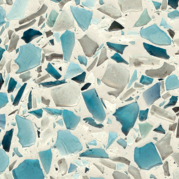 Floating Blue With Sea Pearl Vetrazzo