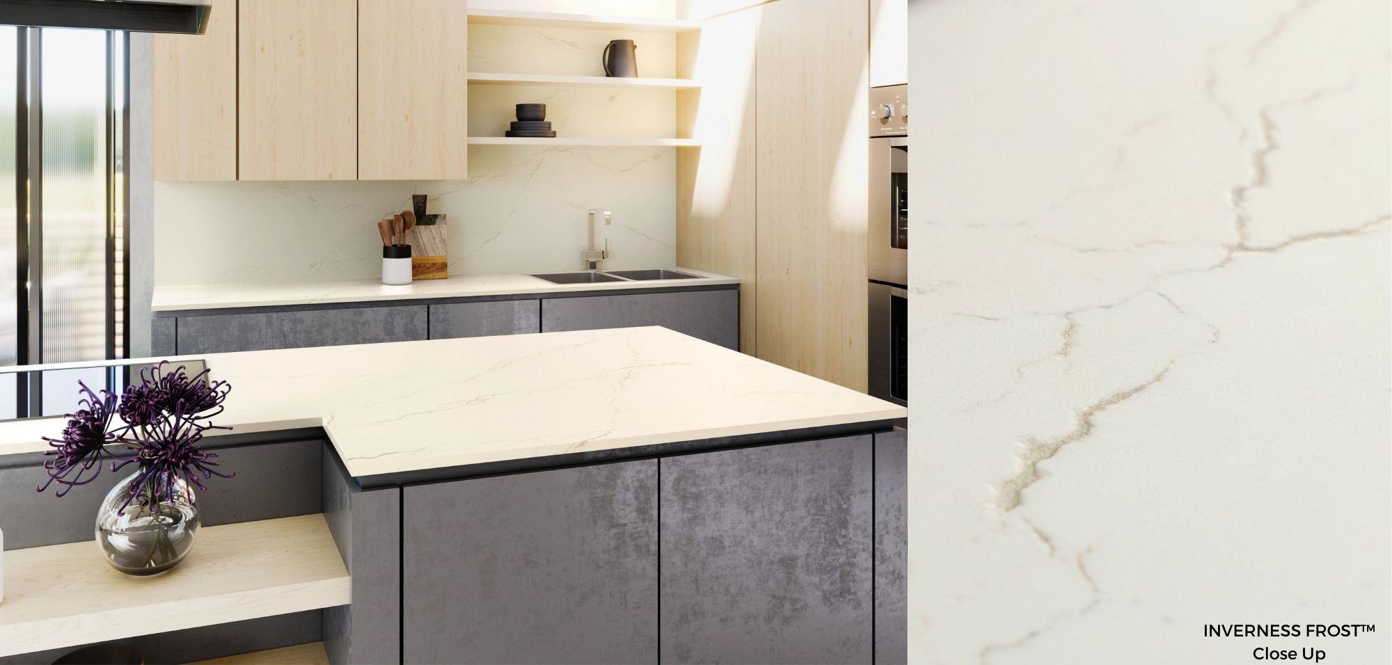 Inverness Frost Cambria Quartz 2022 New Color! 3 Inverness Frost Cambria Quartz Kitchen Countertops