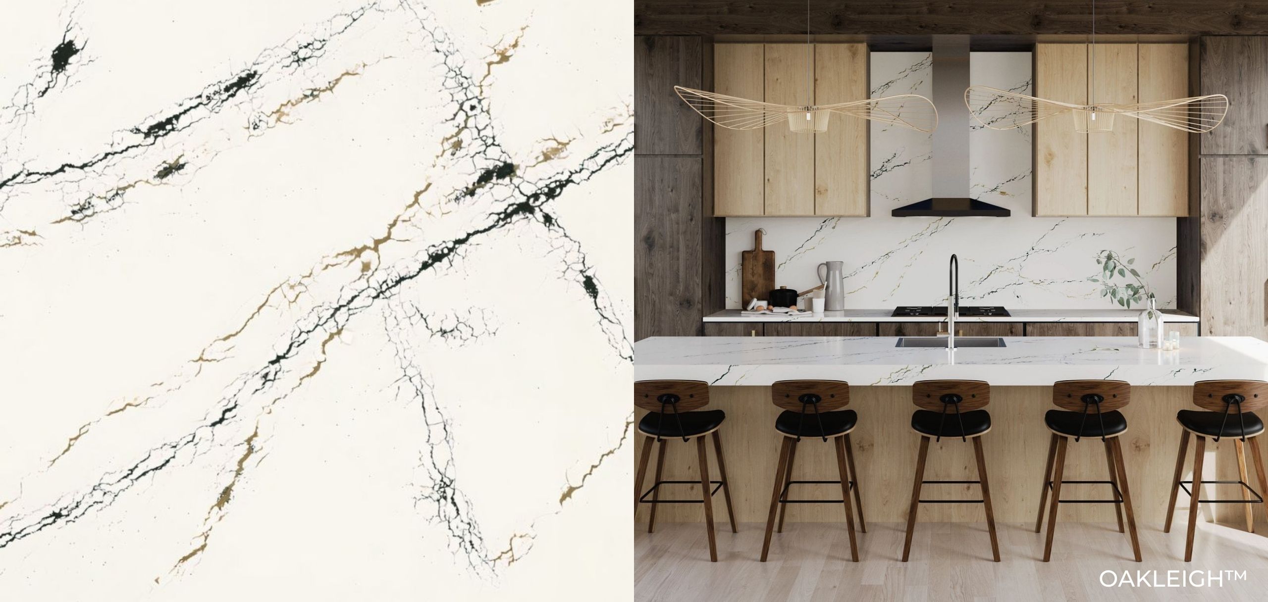 2022 New! Cambria Quartz | Oakleigh | Delamere | Southport | Clifton | Beckington | Ainsley 2 Oakleigh Cambria Quartz Close Up and Kitchen