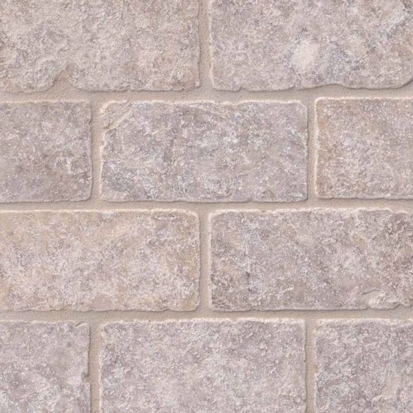 Silver Travertine Subway Tile Tumbled 3×6