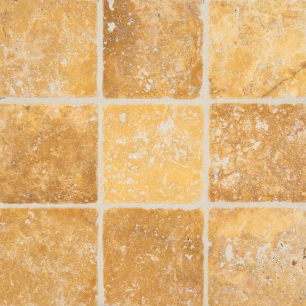 Tuscany Gold 4×4 Tumbled Tile