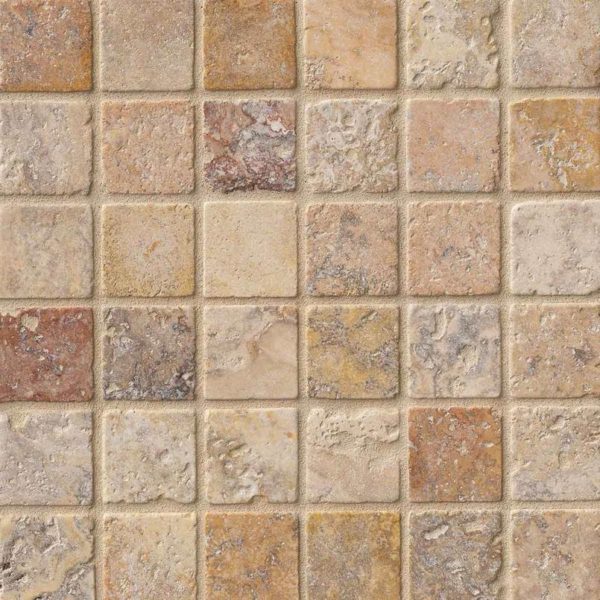 Tuscany Scabas 2×2 Tumbled In 12×12 Mesh