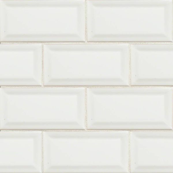 White Subway Tile Beveled 3×6