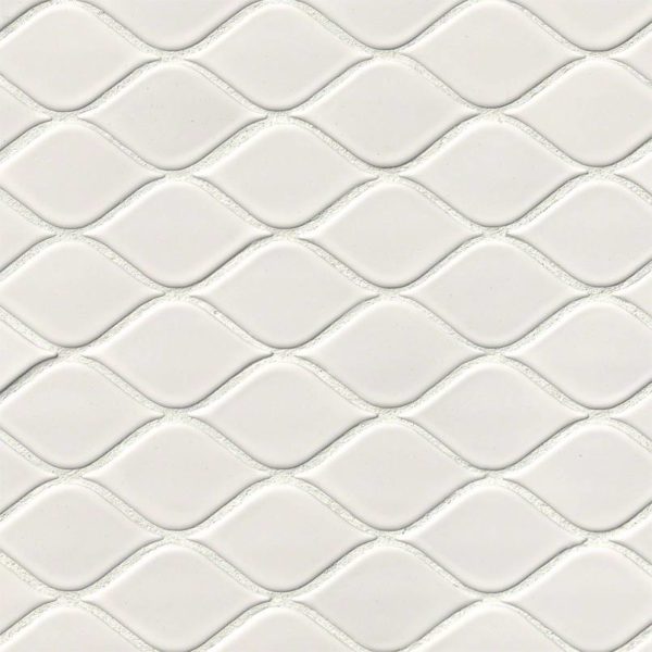White Tear Drop Glossy Mosaic
